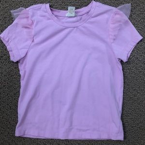 Forever 21 girls cotton tee w/tulle sleeves